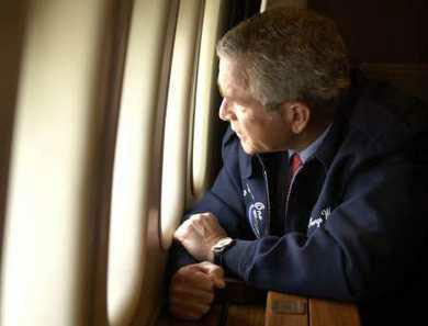 Bush surveying damage from Air Force One