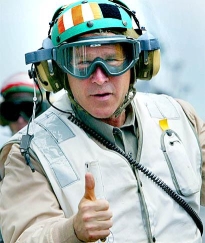 Bush aboard the carrier