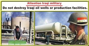 pamphlet exhorting Iraqi soldiers not to harm oil facilities