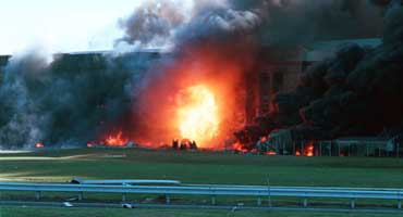The Pentagon, moments after the plane strike
