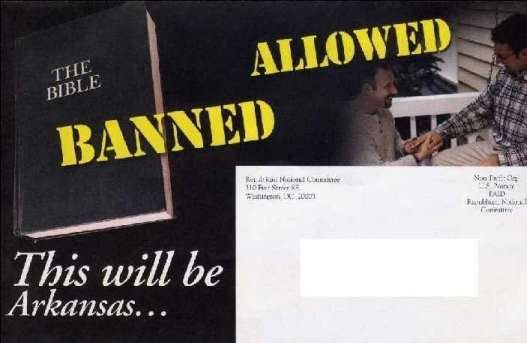 RNC flyer saying that Democrats will support gay marriage and ban the Bible