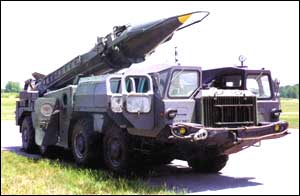 Iraqi Scud missile on a mobile launcher