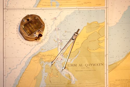 image of old map and compass